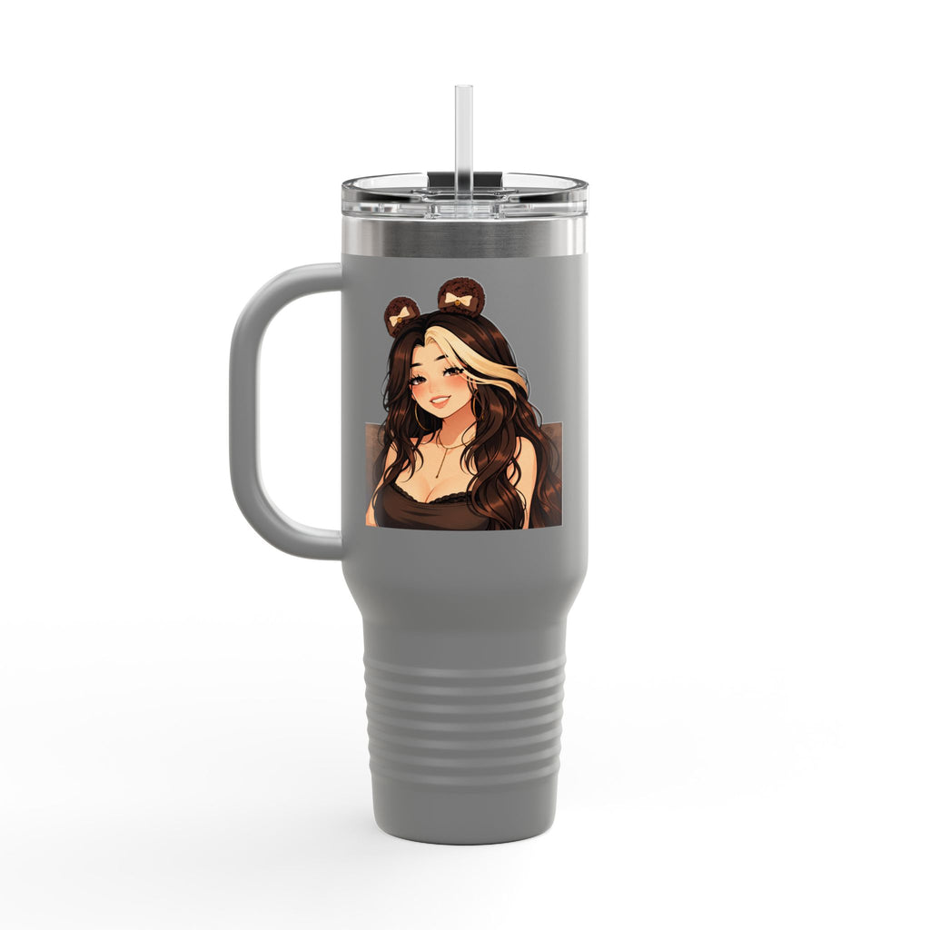 “QueenOreo Cozy Travel Mug ☕ | Cute Anime Girl Design | 40oz Insulated Cup